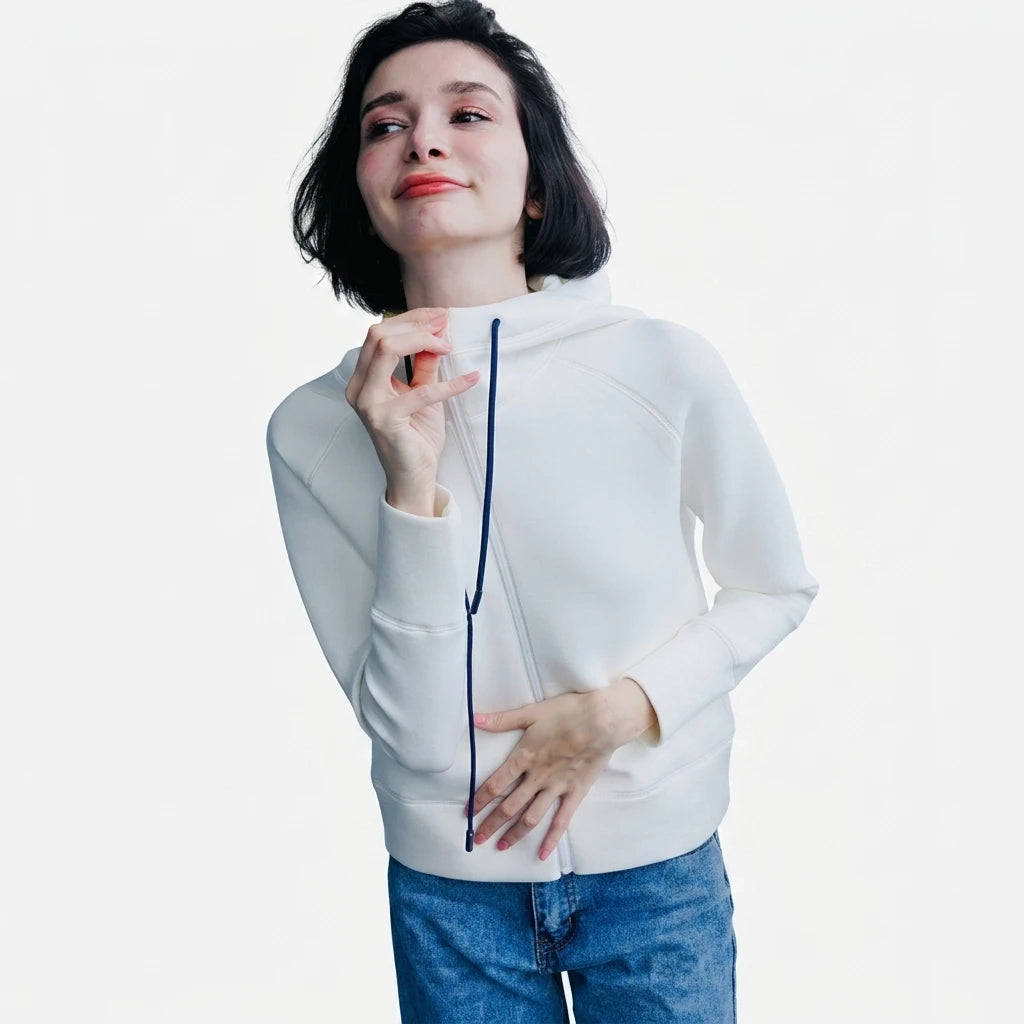 Color blocked lace up breathable layer autumn women's top jacket casual hooded short jacket women's autumn and winter jacket