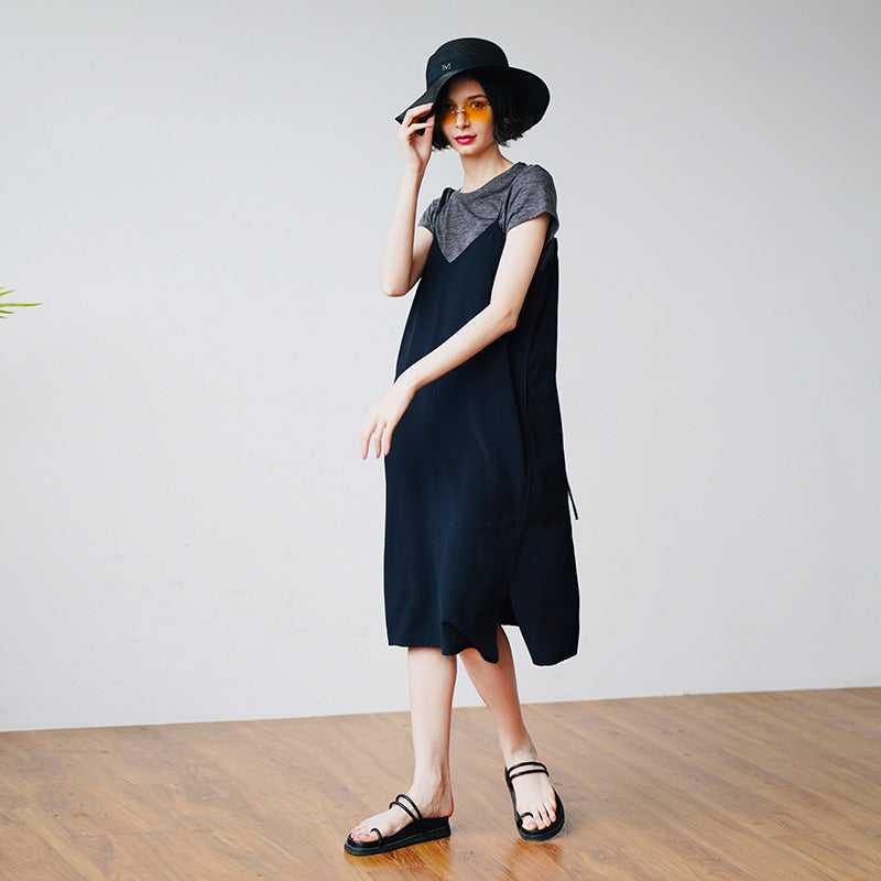 Retro style long suspender dress, summer new suspender dress, age reducing and slimming, stylish dress