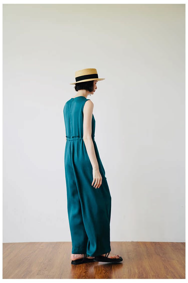 Women's Tencel Jumpsuit Wide-Leg Pants for Women High-Waist Draped Casual Pants Loose Air Conditioning Pants