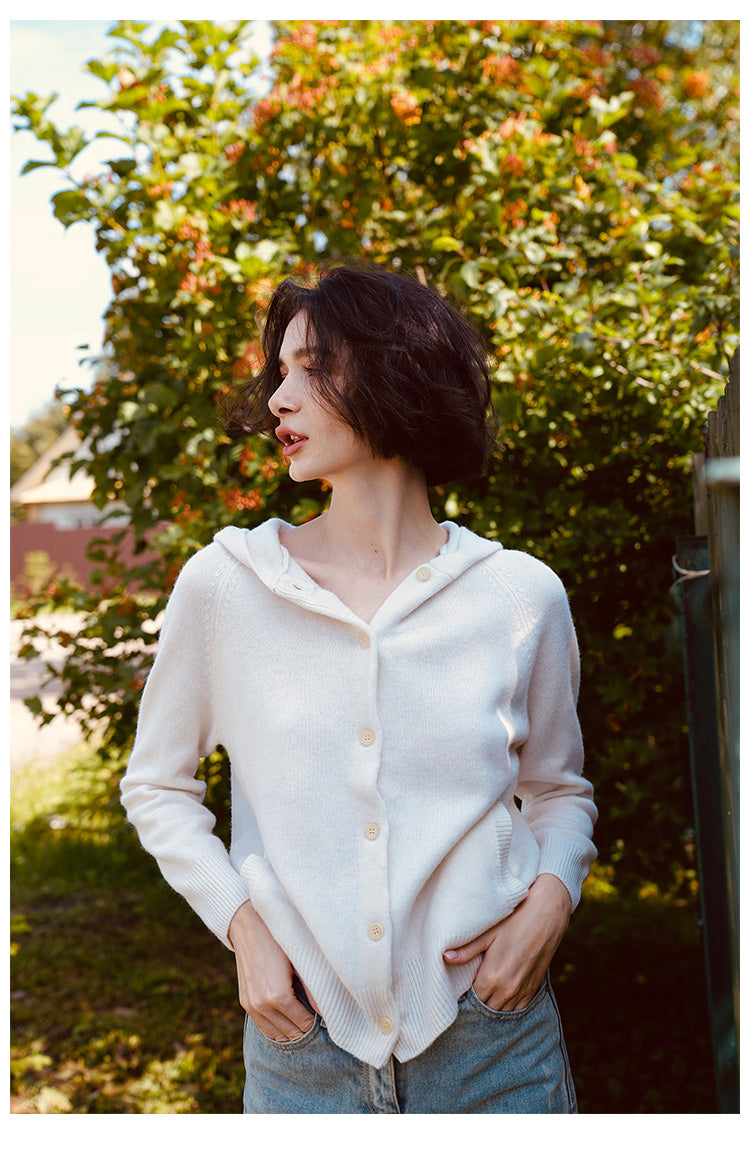 Japanese Style Hooded Sweater for Women Loose Outerwear Versatile Cardigan Wool Sweater for WomenFashionable Autumn Women's Clothing