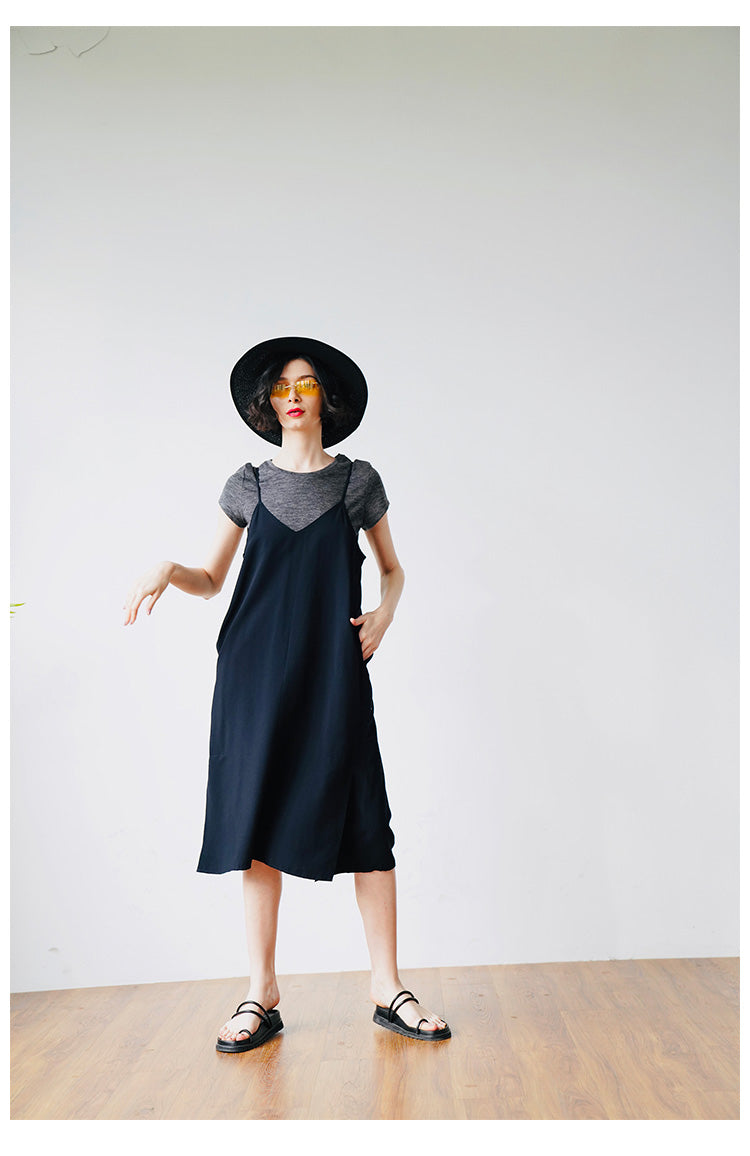 Retro style long suspender dress, summer new suspender dress, age reducing and slimming, stylish dress