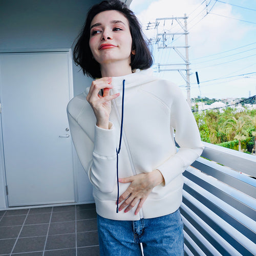 Color blocked lace up breathable layer autumn women's top jacket casual hooded short jacket women's autumn and winter jacket