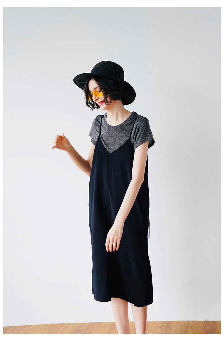 Retro style long suspender dress, summer new suspender dress, age reducing and slimming, stylish dress