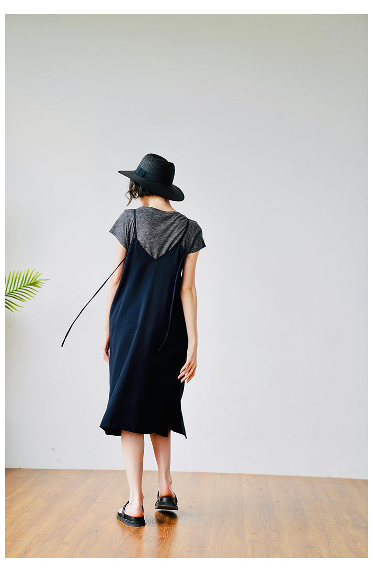 Retro style long suspender dress, summer new suspender dress, age reducing and slimming, stylish dress