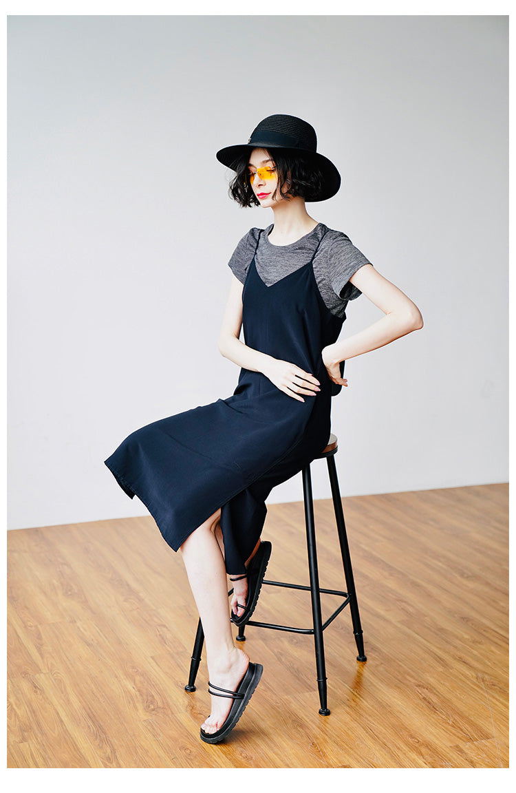Retro style long suspender dress, summer new suspender dress, age reducing and slimming, stylish dress