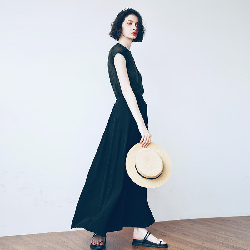 Strap half skirt for women,  half body A-line skirt, high waist black half skirt, women's long style