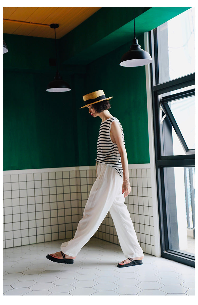 Trendy Versatile Sleeveless Striped Knitted Vest for Women Loose Casual Outerwear Women's Top