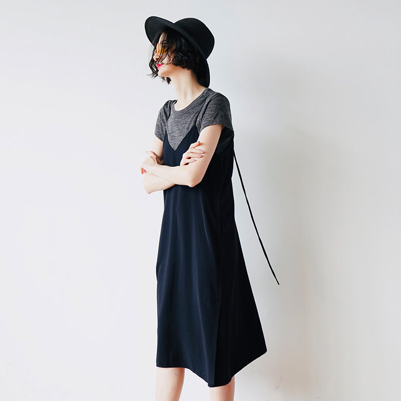 Retro style long suspender dress, summer new suspender dress, age reducing and slimming, stylish dress