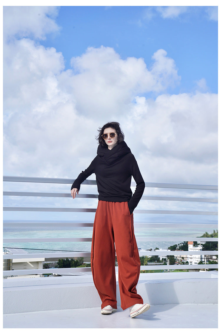Wizard Hat Base Shirt for Women, Stylish Black Slimming Hooded Base Shirt, Long Sleeve Inner Layer for Spring and Autumn t Women's T-shirt