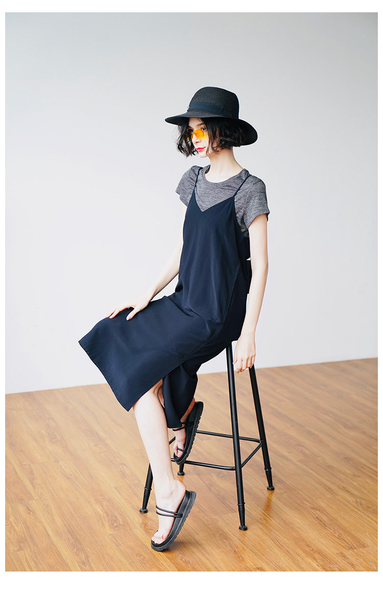 Retro style long suspender dress, summer new suspender dress, age reducing and slimming, stylish dress