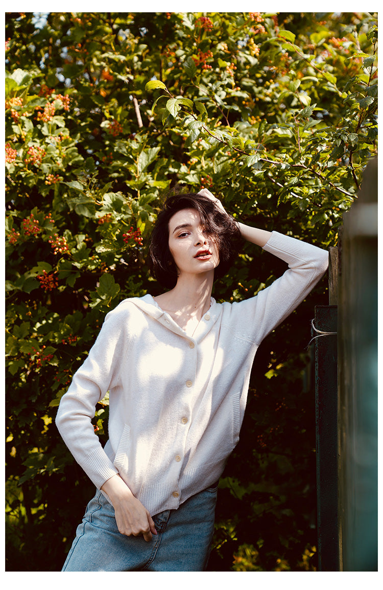Japanese Style Hooded Sweater for Women Loose Outerwear Versatile Cardigan Wool Sweater for WomenFashionable Autumn Women's Clothing