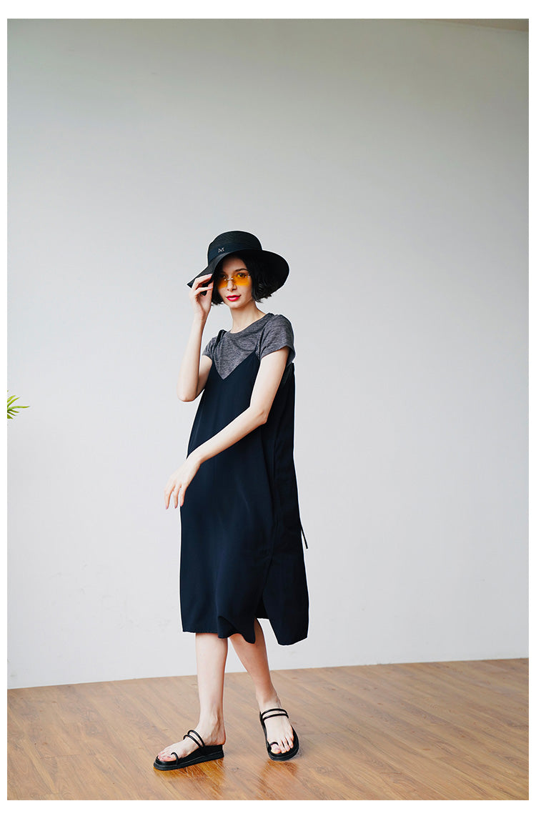 Retro style long suspender dress, summer new suspender dress, age reducing and slimming, stylish dress