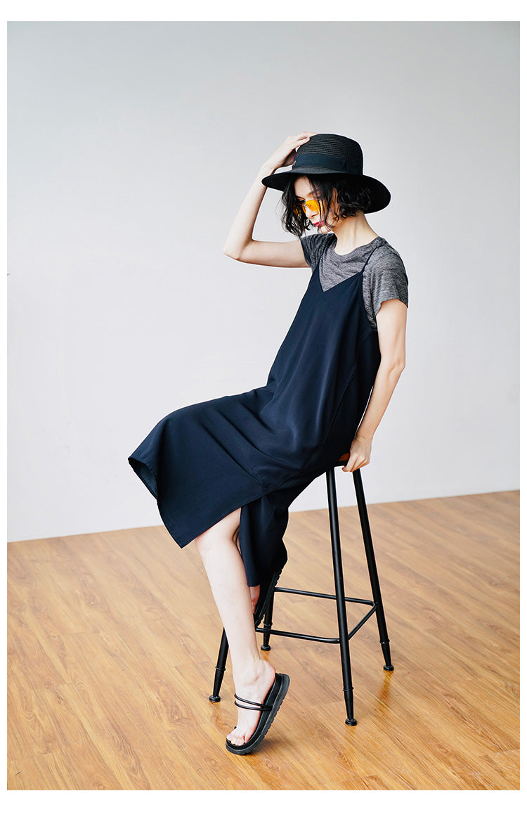 Retro style long suspender dress, summer new suspender dress, age reducing and slimming, stylish dress