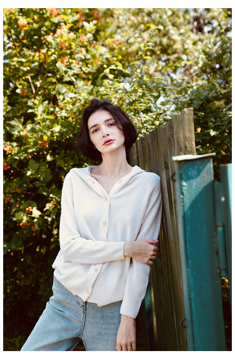 Japanese Style Hooded Sweater for Women Loose Outerwear Versatile Cardigan Wool Sweater for WomenFashionable Autumn Women's Clothing