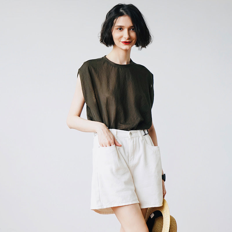 Lightweight, comfortable,  Trendy Women's Summer Loose Fit Short Sleeve, Unique Solid Color  Women's T-shirt