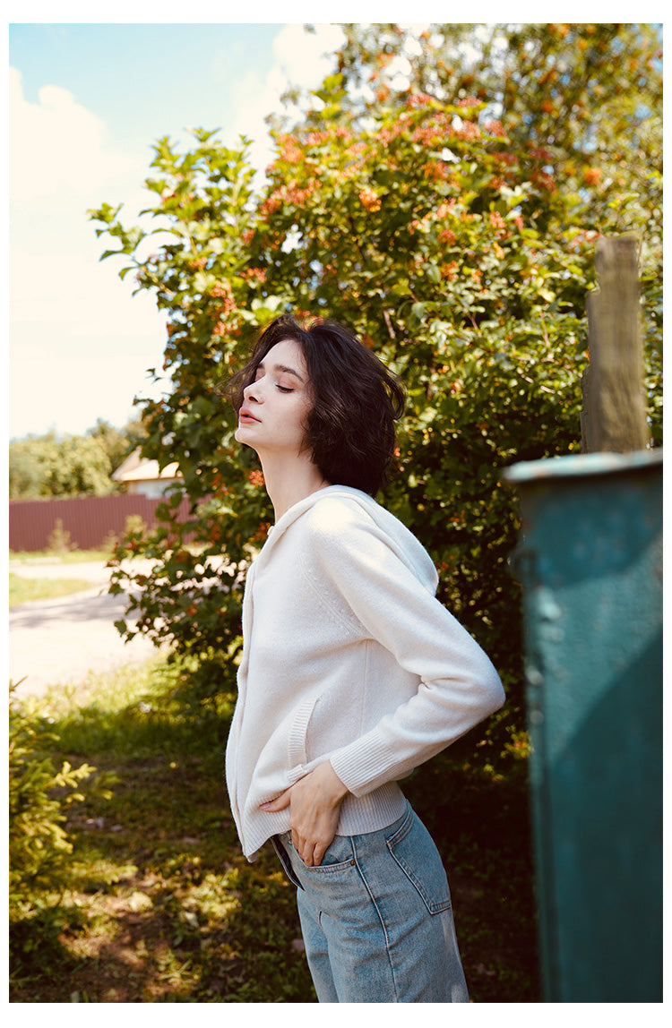 Japanese Style Hooded Sweater for Women Loose Outerwear Versatile Cardigan Wool Sweater for WomenFashionable Autumn Women's Clothing