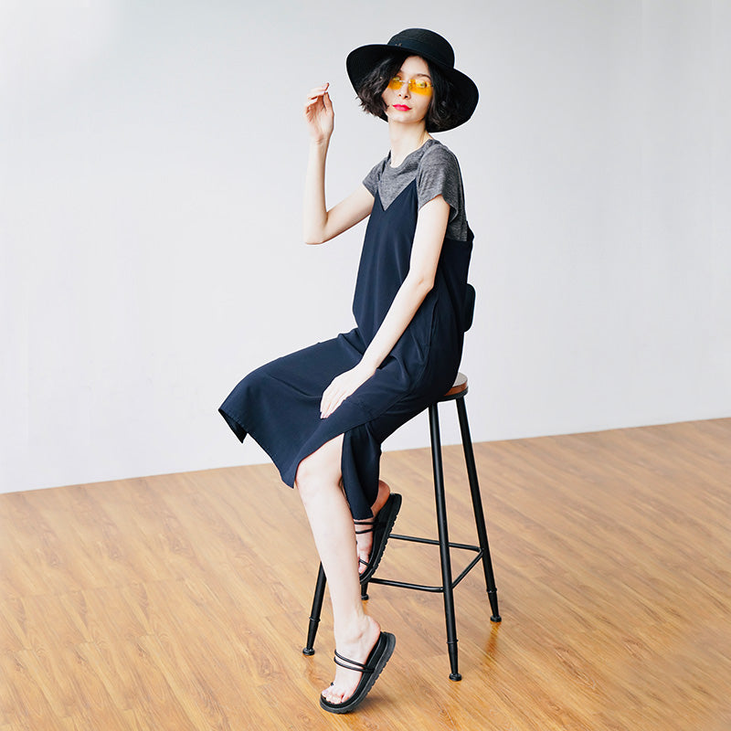 Retro style long suspender dress, summer new suspender dress, age reducing and slimming, stylish dress