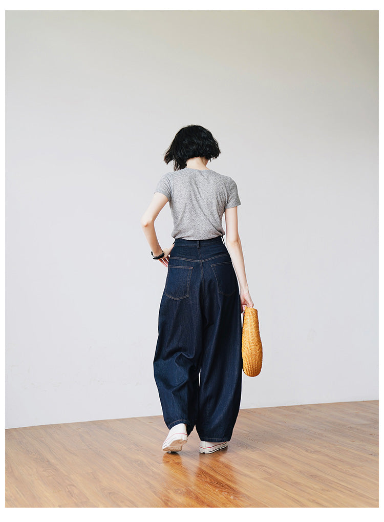 Vintage Wide-Leg Lantern Jeans for Women Wide-Leg Jeans for Women, Trendy New Women's Jeans