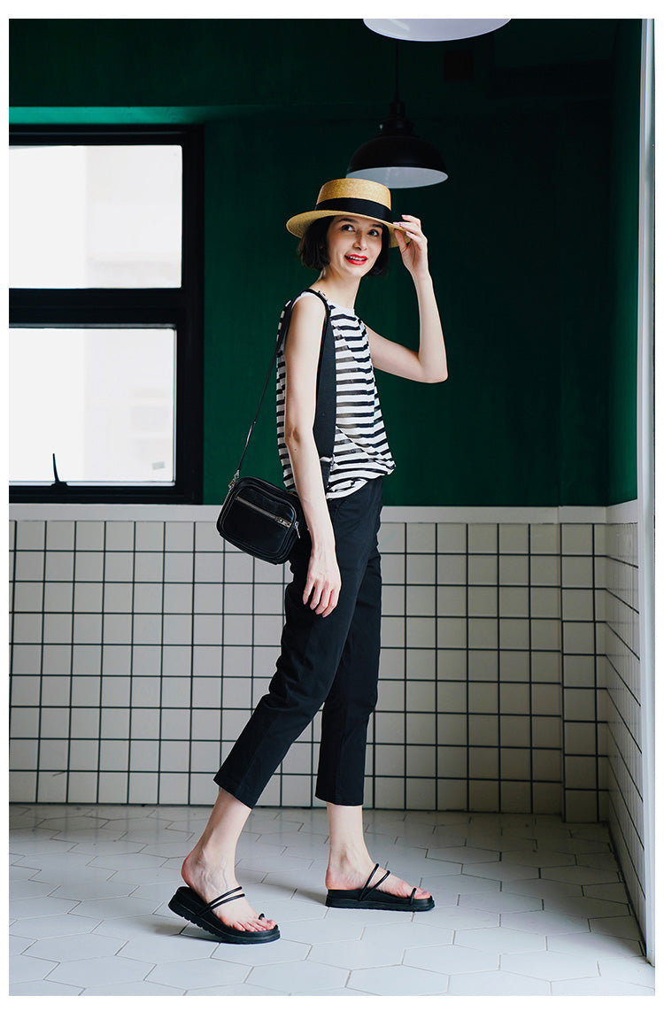 Trendy Versatile Sleeveless Striped Knitted Vest for Women Loose Casual Outerwear Women's Top